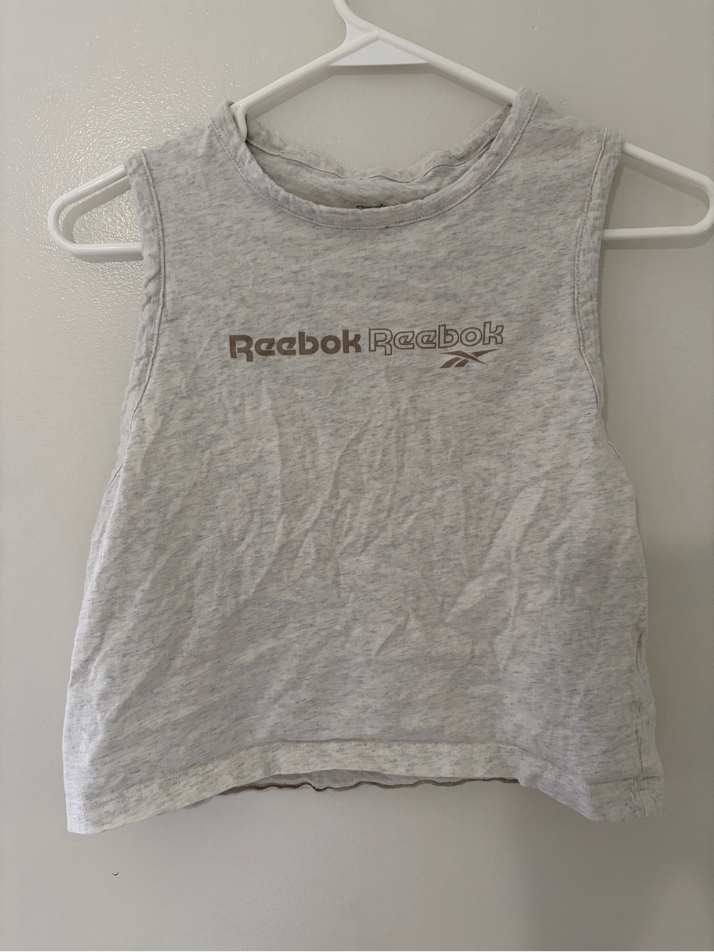 Reebok Light Gray womens Logo Muscle Tank